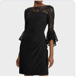 Lauren Ralph Lauren Ralph Lauren Lace-Trim Dress, Black